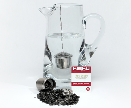 KISHU CHARCOAL BITS FOR FAST WATER FILTRATION - includes Infuser + 1 year supply! 